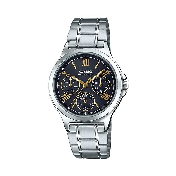 LTP-V300D-1A2, Original CASIO women's, stainless steel, multi function watches