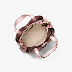 Emilia Small Pebbled Satchel | POWDER BLUSH