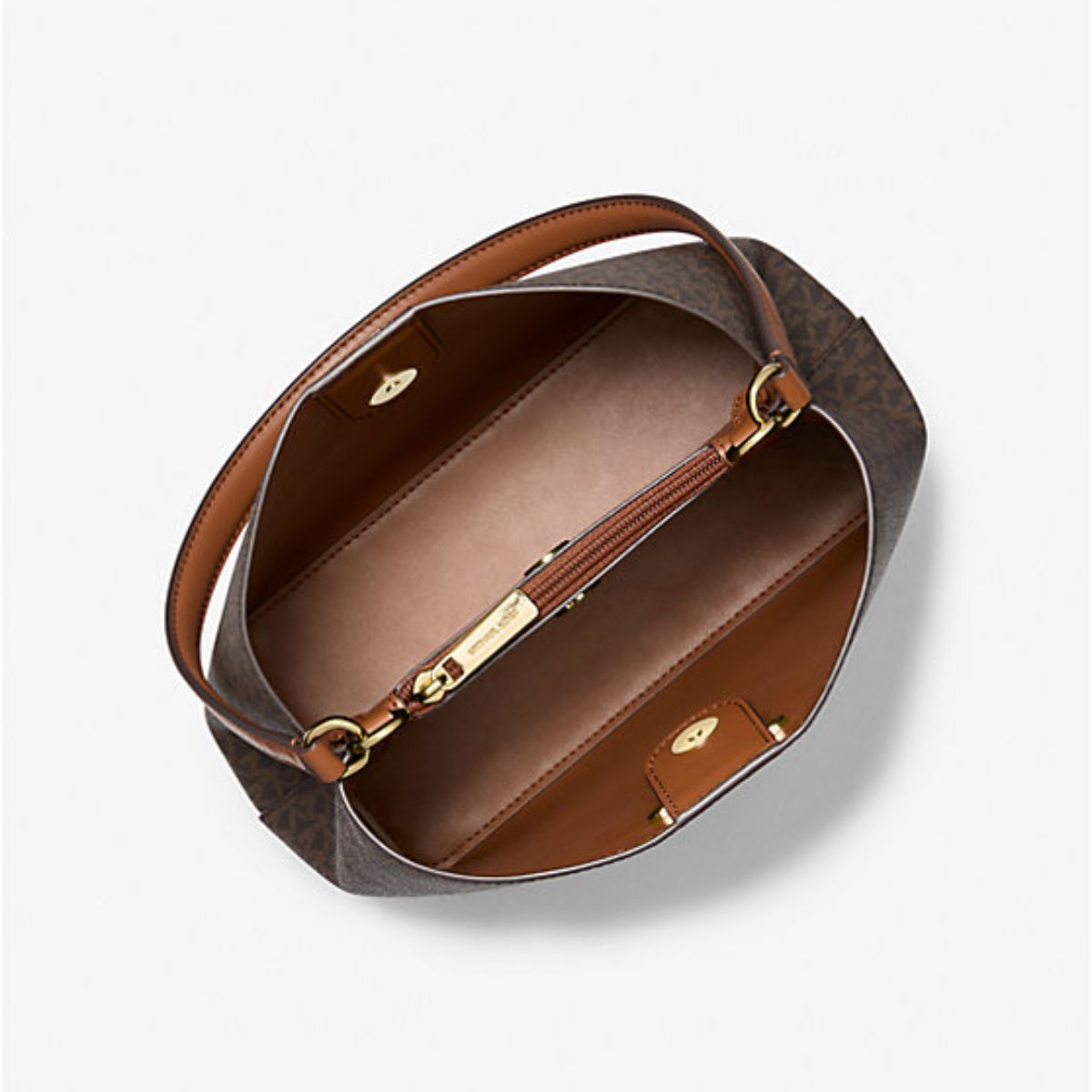 Pratt Metallic Shoulder Bag | BROWN