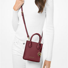 Mercer Extra-Small Pebbled Leather Crossbody Bag | OXBLOOD