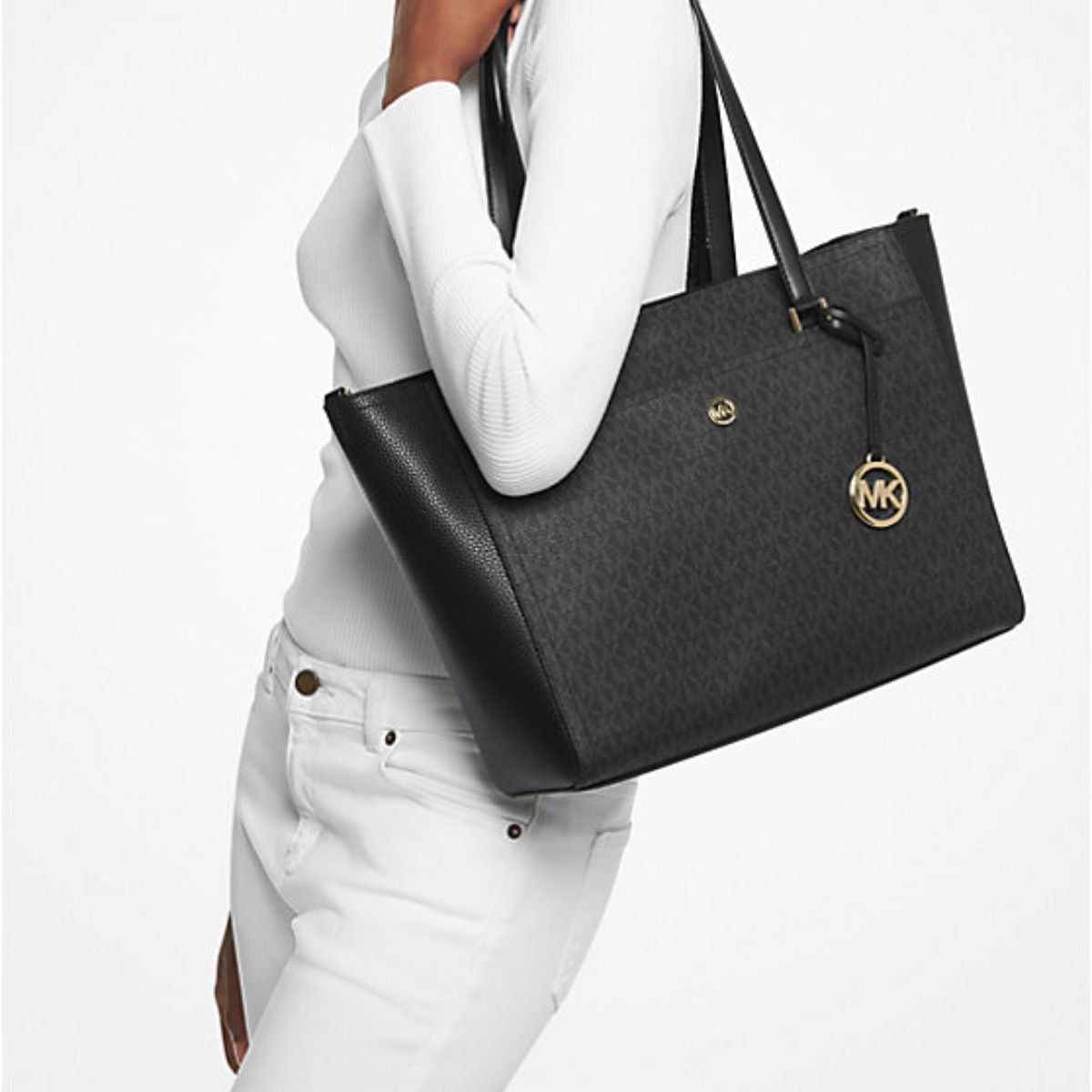 Maisie Large Logo 3-in-1 Handbag | BLACK