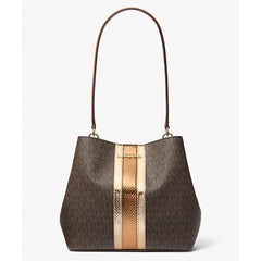 Pratt Metallic Shoulder Bag | BROWN