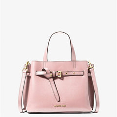 Emilia Small Pebbled Satchel | POWDER BLUSH