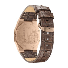 Valuchi Lunar Calendar Unisex Watch | Leather Rose Gold White