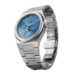 Valuchi Lunar Calendar Unisex Watch | Silver Aquamarine