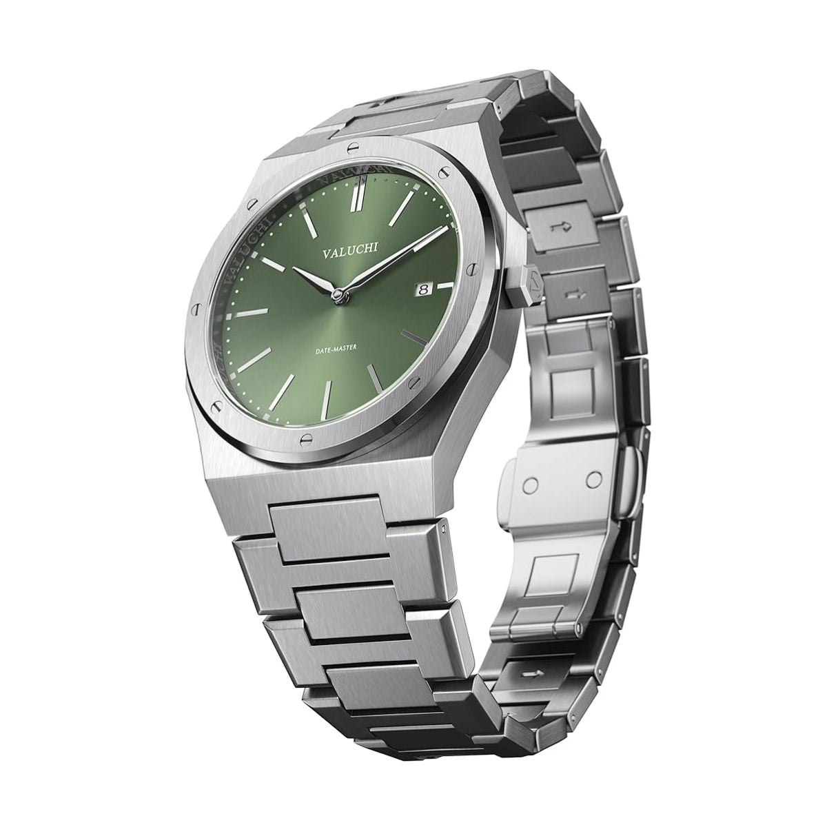 Valuchi Datemaster Unisex Watch | Silver Green